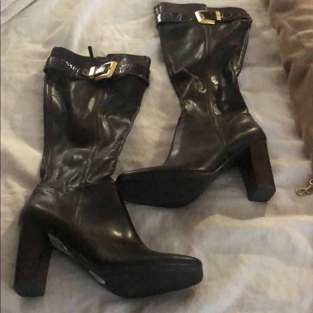 Boots/ Frank Sarto: size 9 dark brown